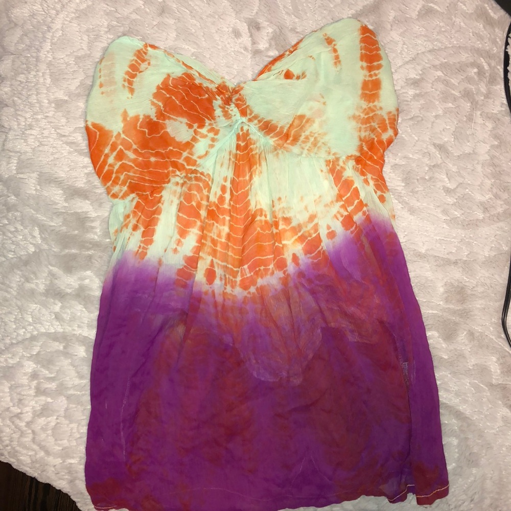 Fun strapless tie dye top from hippie boutique